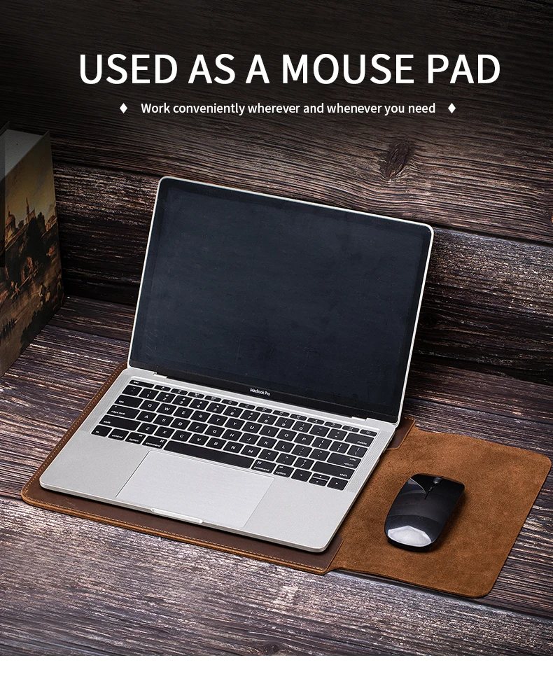Laptop-Hülle aus Echtem Leder Schlanke Tablet-Schutzhülle für 15/15,6 Zoll MacBook Air/Pro – Detail 2