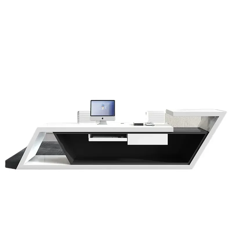 Painted Front Desk Counter Stylish Simple Checkout Reception Consultation Table for Educational Institutions Modern Bar