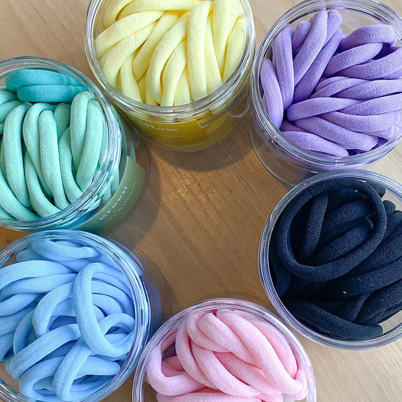 50Pcs Young Girl Gradient Hair Band Set Candy Color Elastic Rubber Band Children Ponytail Holder Headband Women Hair Accessories image 2
