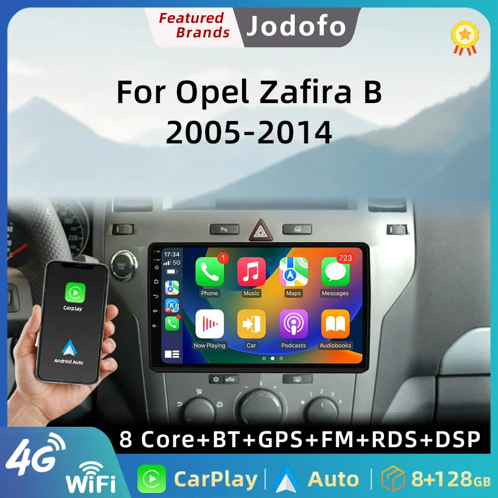 Android 12 8 + 128G Carplay Radio Voor Opel Zafira B Astra H 2005-2014 Auto Intelligente Multimedia Gps Navigatie Audio Video