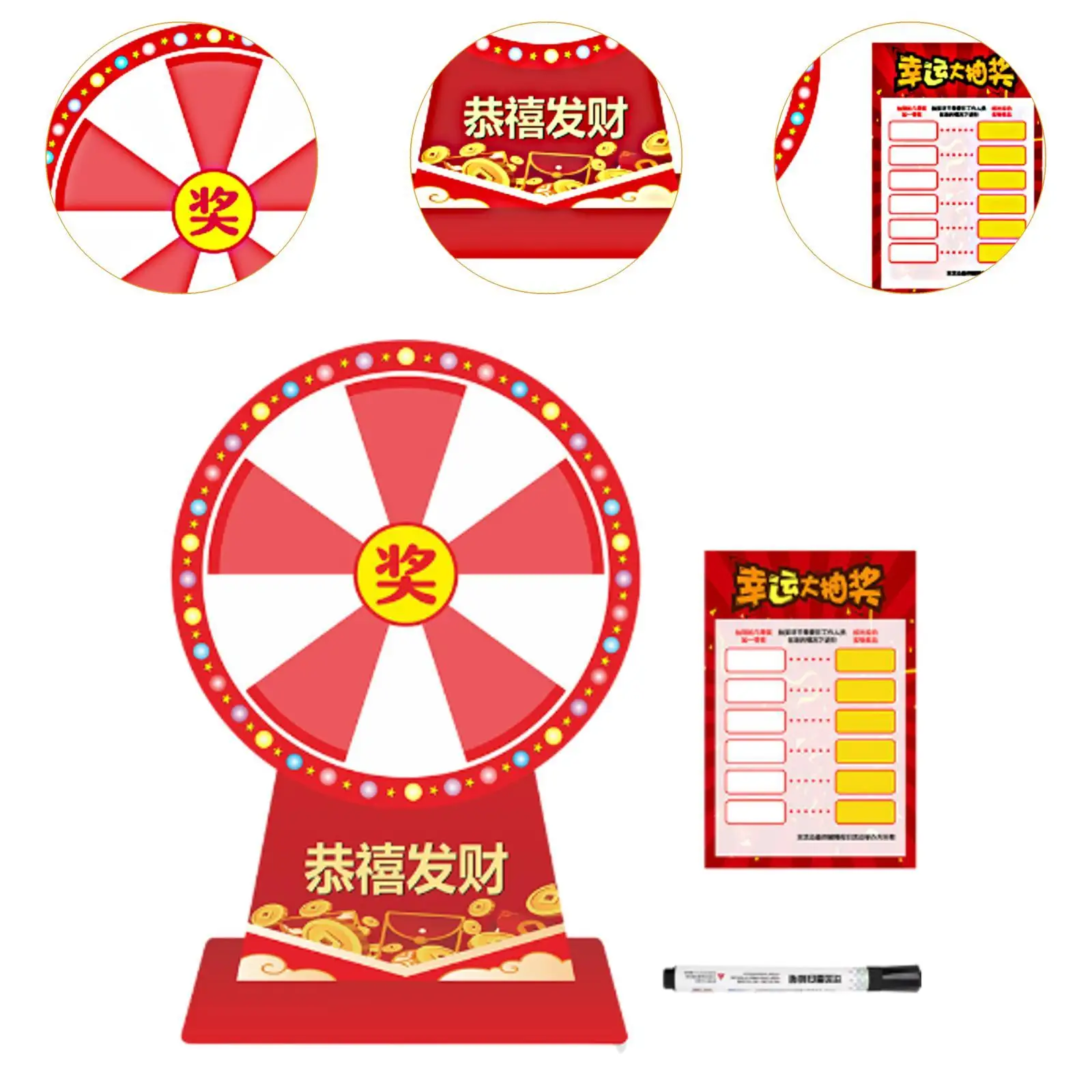 Tabletop Roulette Wheel Portable Prize Turntable for Events