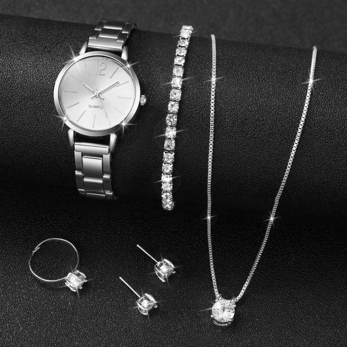 Montre à quartz en argent pour femme