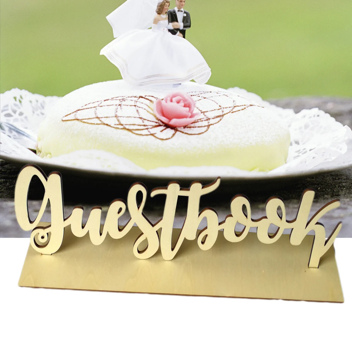 

Wooden Message Board Lightweight Special Pattern Hanging Table Sign Book Wedding Birthday Christmas Guestbook Decor