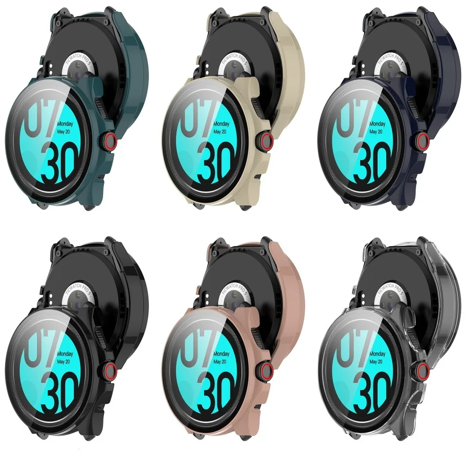 Ticwatch Pro 5用 ケースカバー 強化ガラス保護フィルム