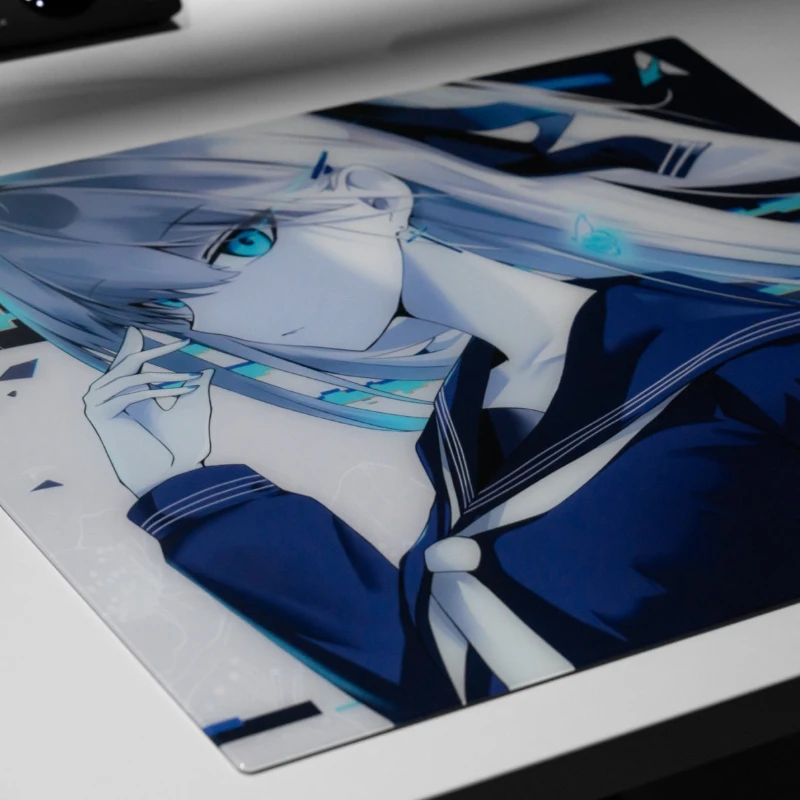 AvusGear UWI Tempered Glass Mouse Pads Customization Pixiv UV Printing Technology Desk Pad for PC FPS Gaming Mouse Pad DIY Gift
