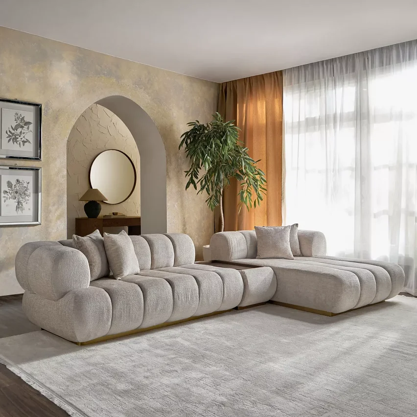 

for Wholesales Living Room Modular Sofa Luxury Stainless Steel 4-5 People Sectional Sofa for Home Hotel