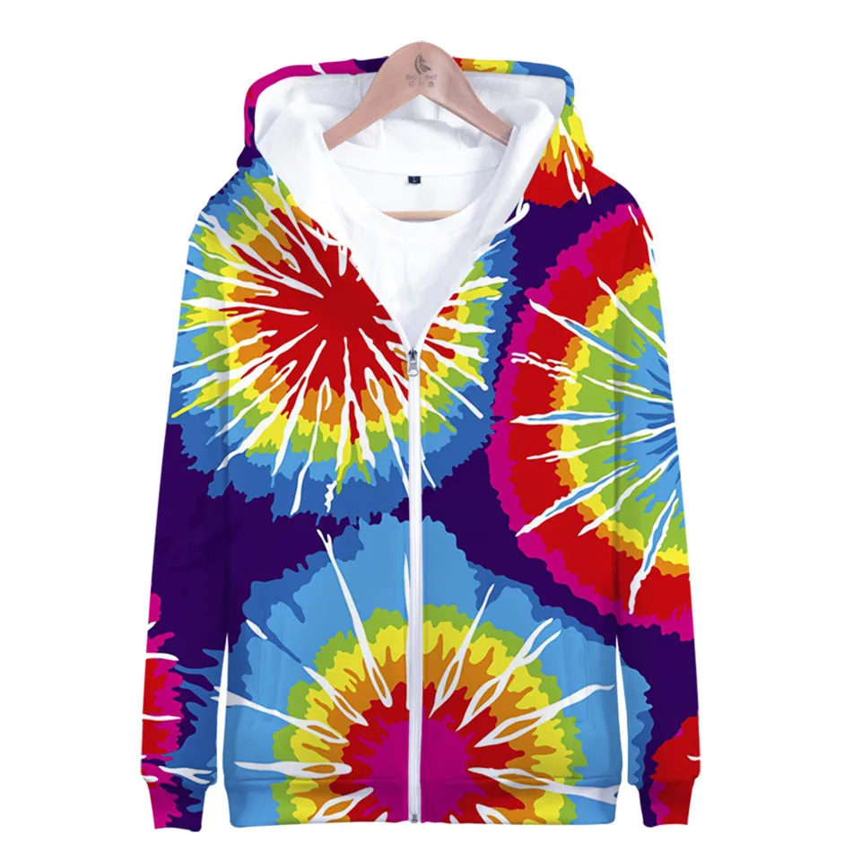 Colorful Spiral Dizzy Pattern Hoodie Men Women Optical Illusion Hoodies Sweatshirt Harajuku Tie Dye Jacket Coat Clothes