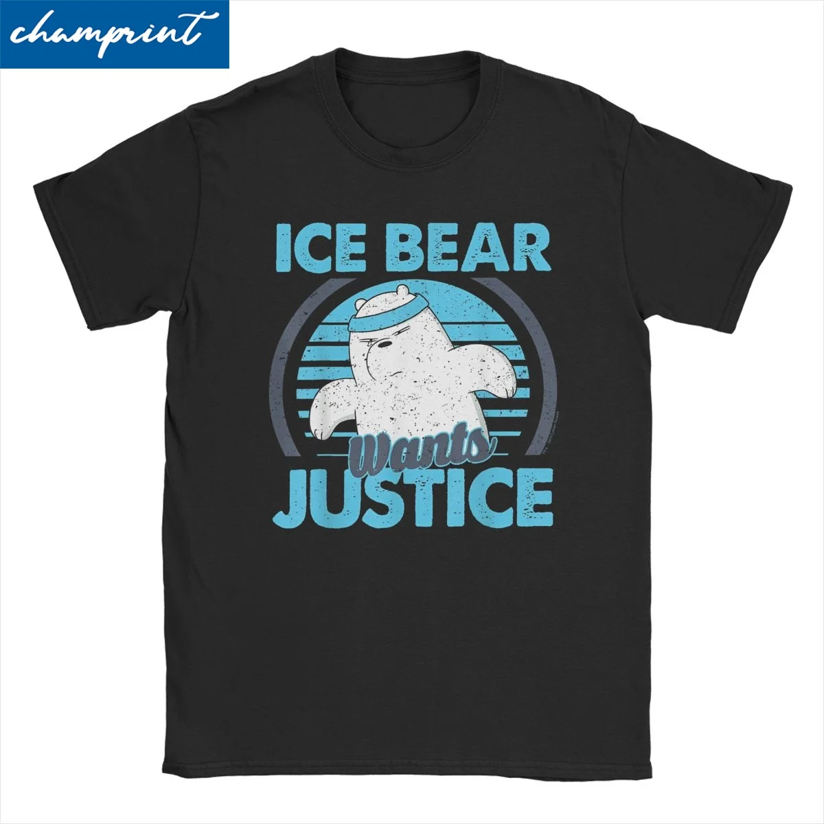 

Men Women's Ice Bear Wants Justice T Shirts Cotton Tops Casual Short Sleeve Round Collar Tees Plus Size T-Shirts