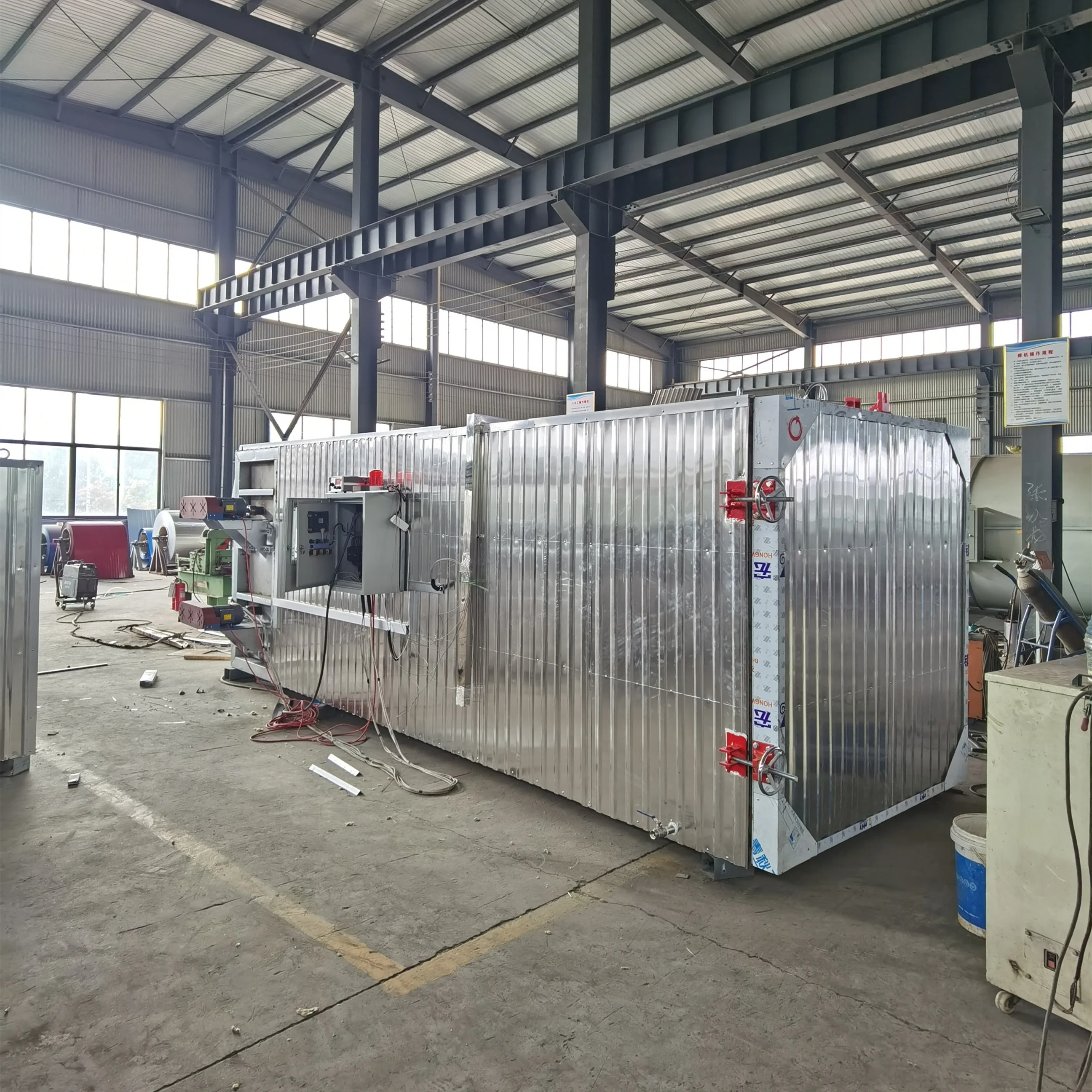 Woodworking Wood Timber Carbonization Changing Color Treating Drying Seasoning Chamber Dryer Kiln Oven Trailer Room Machine