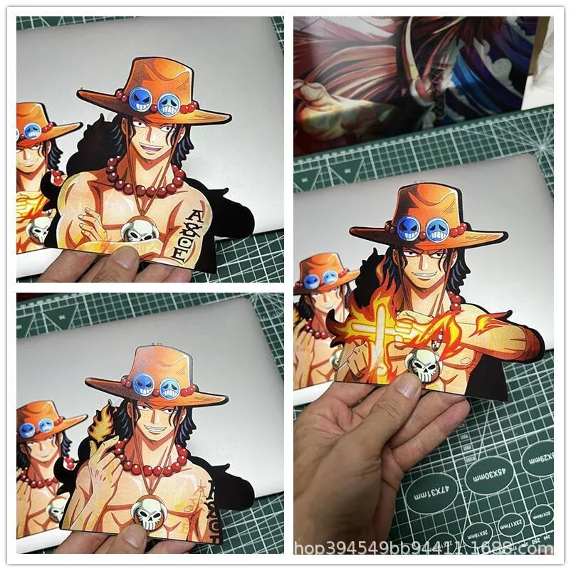 Anime 3D Transform Sticker One Piece Luffy Five Gear Sun God Nika Motorcycle Stickers Skateboard Sticker Car sticker