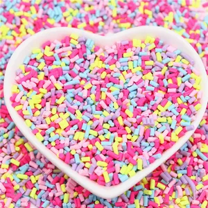 Polymer de caramelo Slices de arcilla 1 mm delgada Candilla cilíndrica larga Cilíndrica Hot arcilla para suministros de limo Diy Crafts Tiny Plastic Klei Accessy 12 Mejores Polymer de Polymer Sprinkles - №1