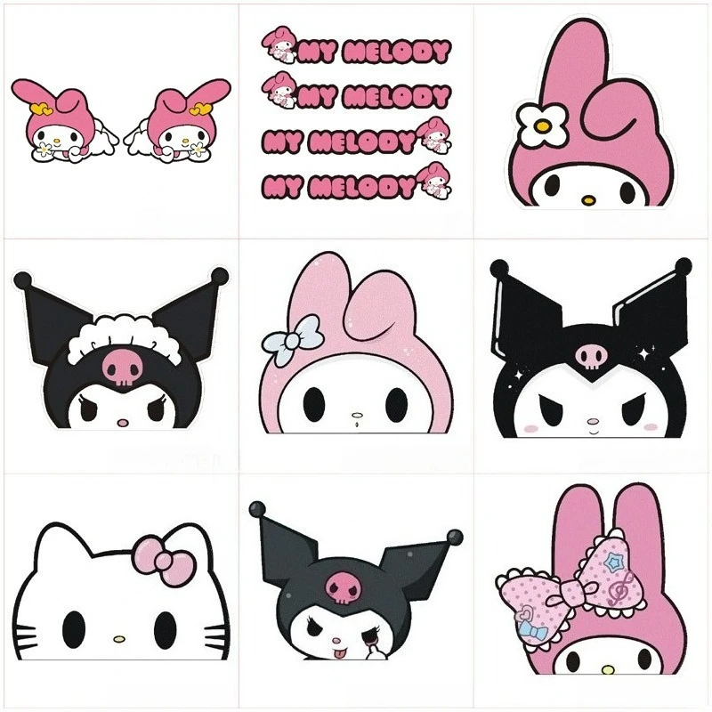 

Hello Kitty Stickers Cute Cartoon Car Rear Window Glass Stickers Desktop Accessories Women Supplies Student Gifts Wholesale