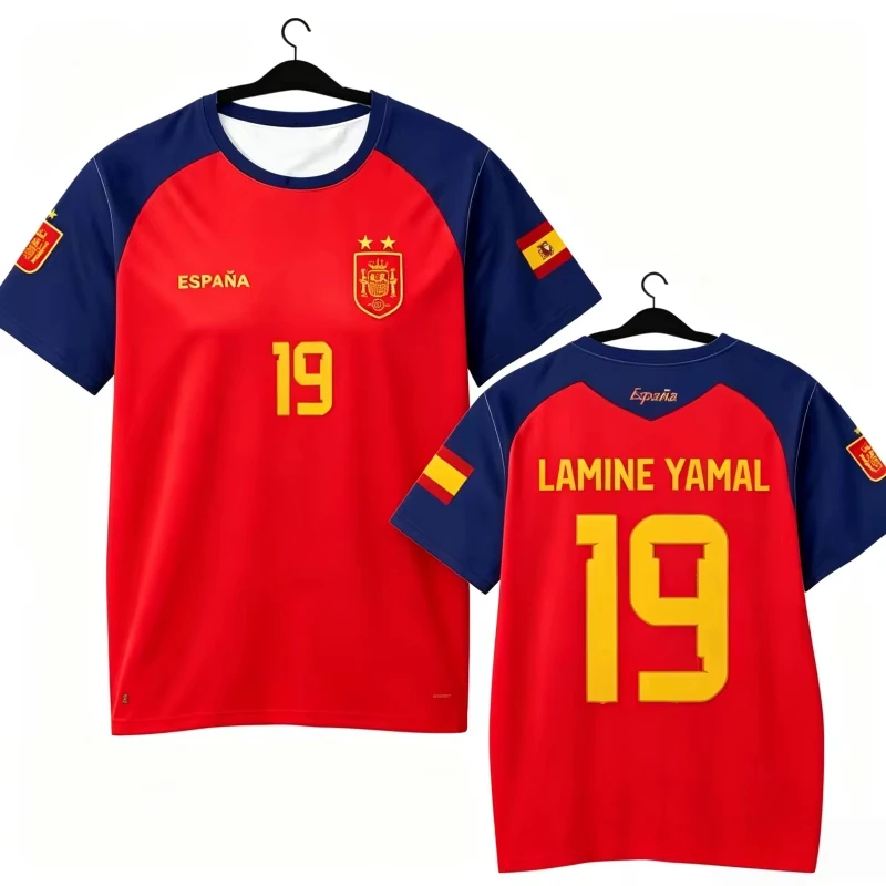 Spanish Team 2026 Yamal Player Edition Football Shirt, Quick Drying Short Sleeved T-shirt, Men's and Women's Family Kids Tees 3d