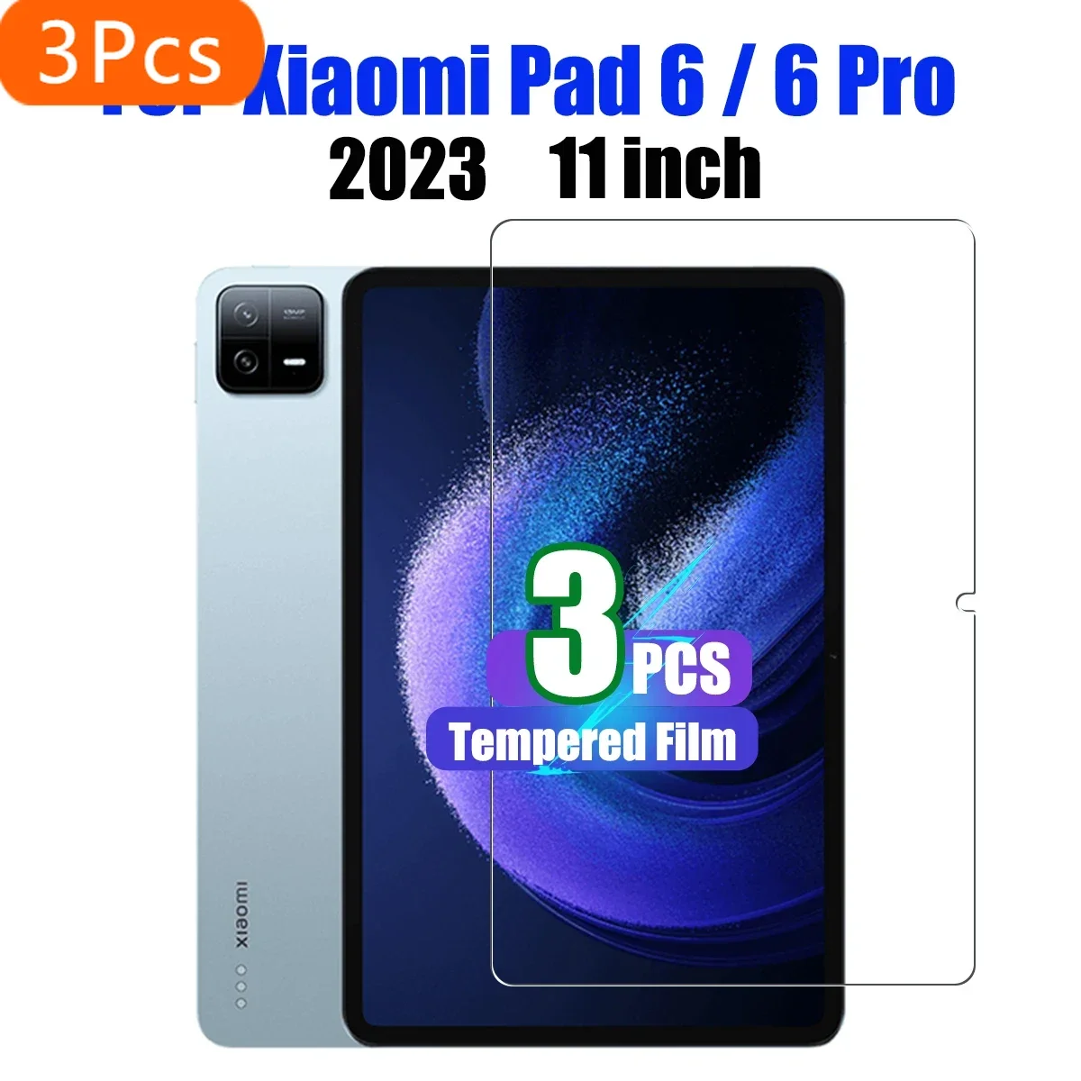 

3 шт. для Xiaomi Pad 6, защитная пленка для экрана, твердость 9H, HD, прозрачная пленка из закаленного стекла с защитой от царапин для Xiaomi Pad 6 Pro 2023 11 дюймов