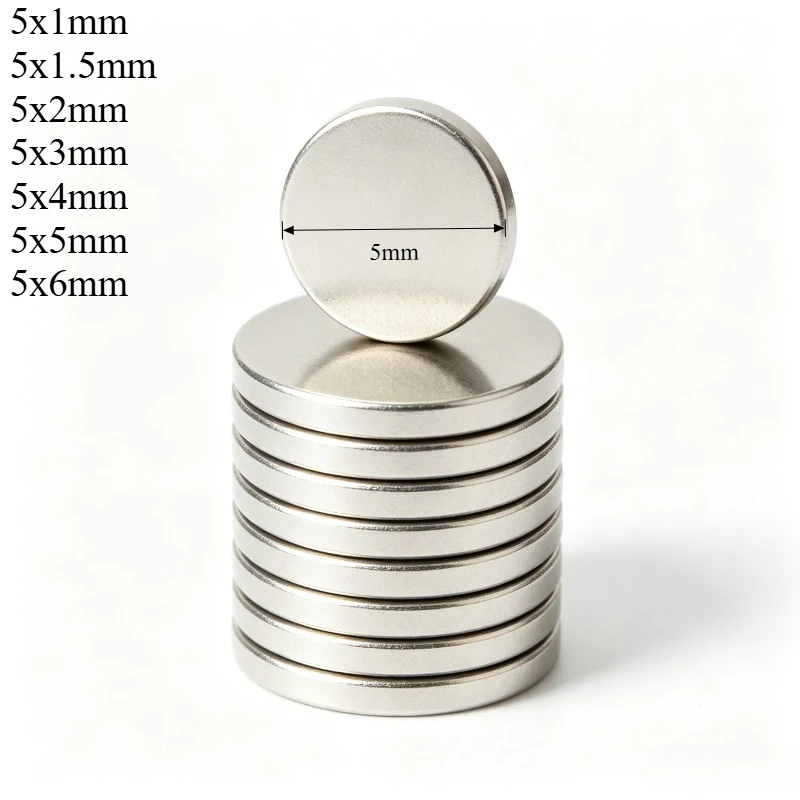 5mm Neodymium Magnet Small Round Disc NdFeB Permanent Strong Magnets 5x1mm 5x2mm 5x3mm 5x4mm 5x5mm 5x6mm