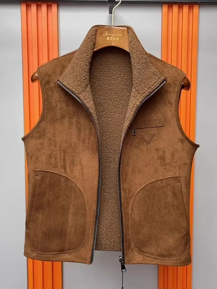 

New 2025 Autumn Winter Men's Double-Sided Wearable Stand Collar Vest Sli Versatile Haome Lightweight Luxury Simple o...