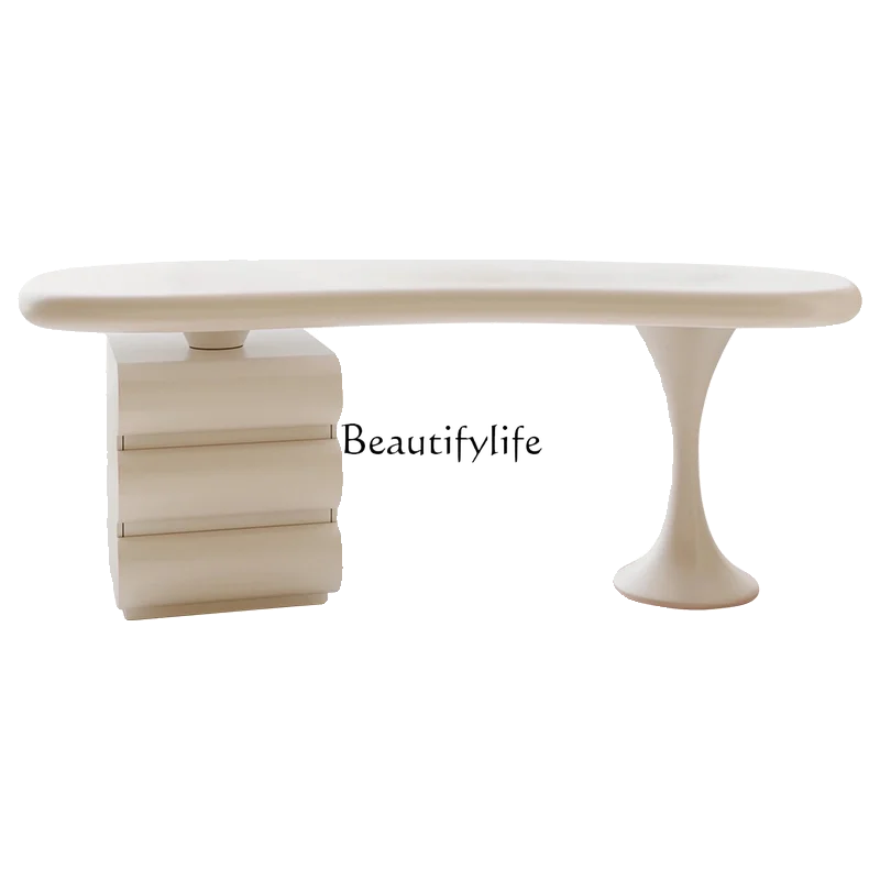 

Italian minimalist desk designer study home desk light luxury modern high-end solid wood