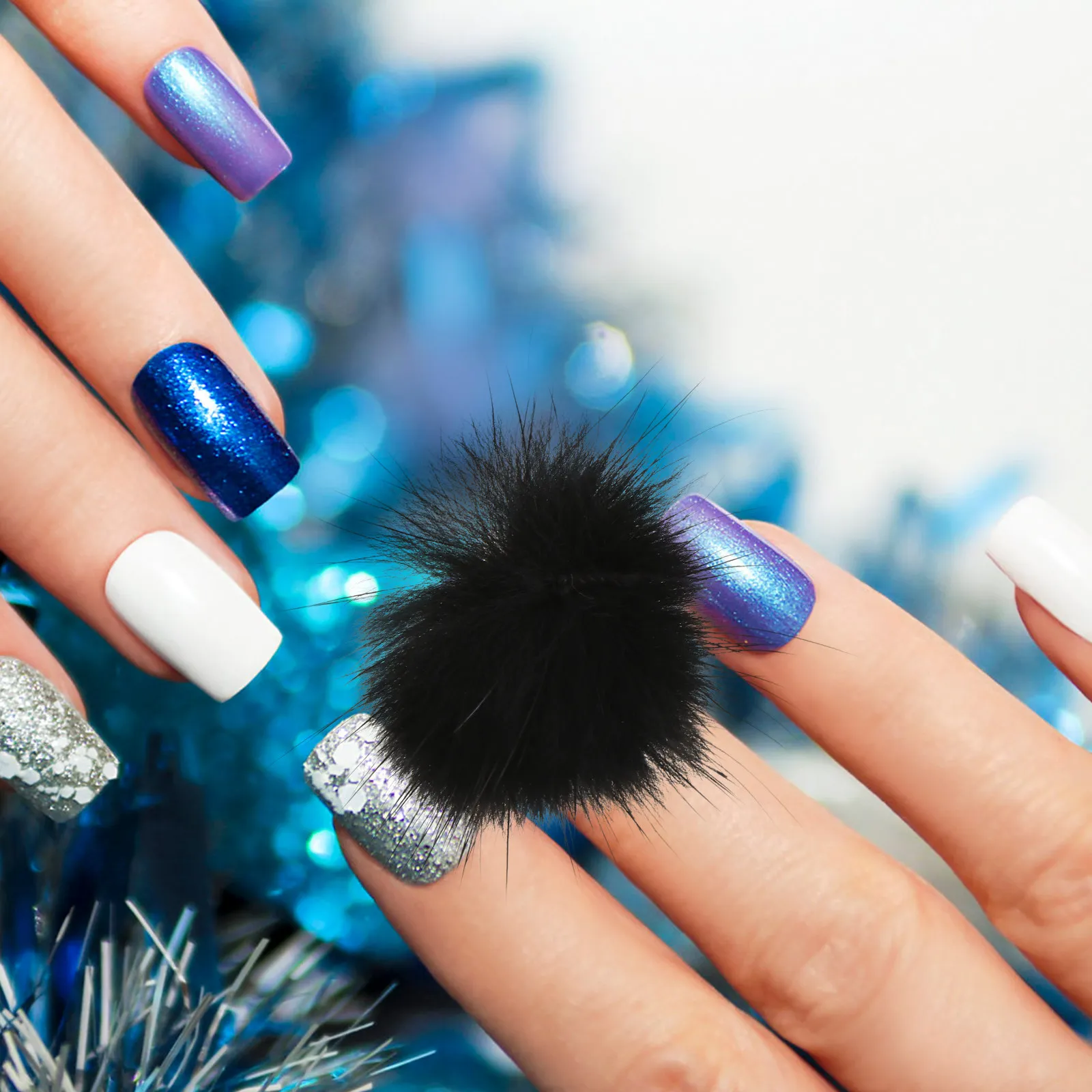 Magnetic Nail Charms 6 Piece Set Soft Touch Nail Art Decorations Quick Apply Manicure Sticker Kit