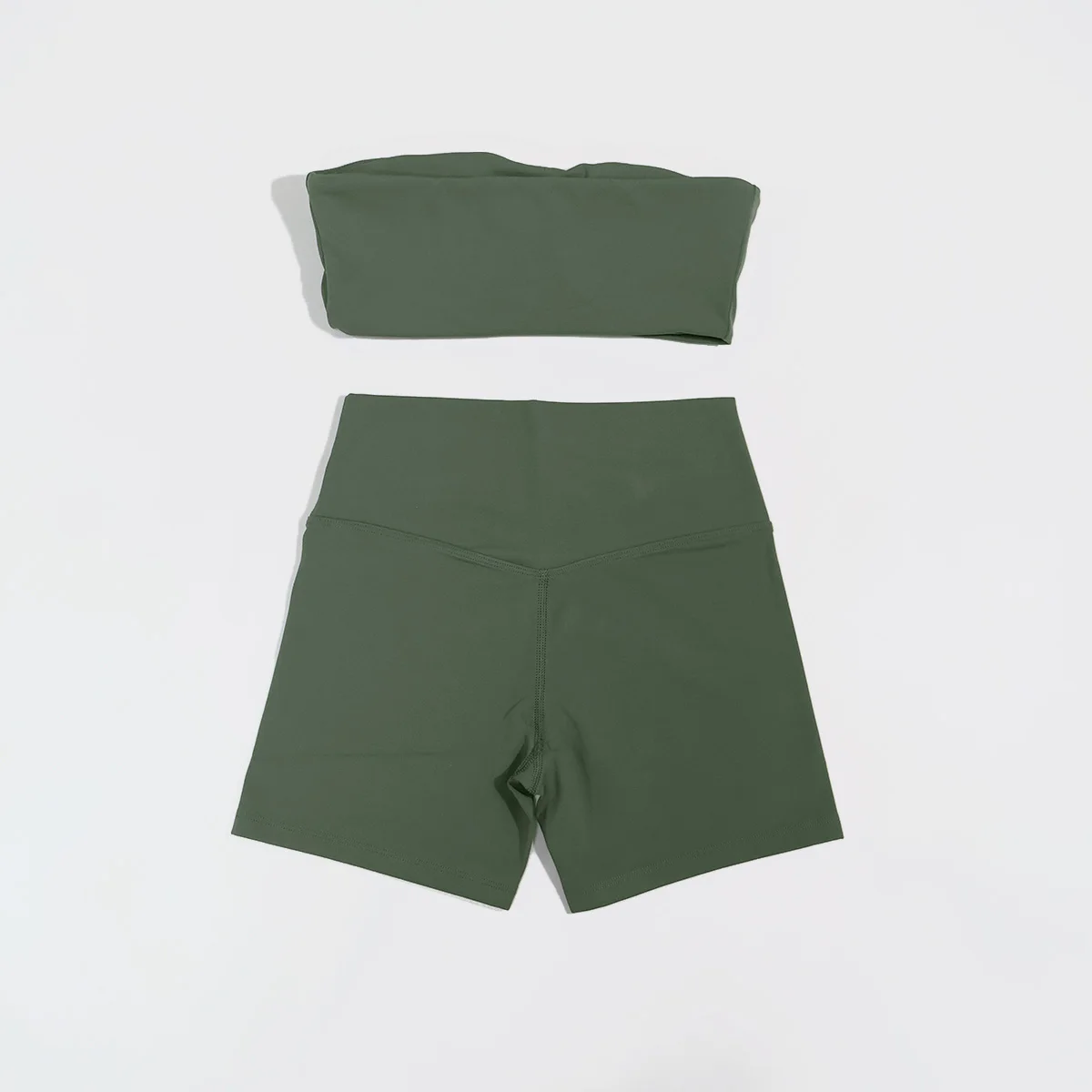 Sommerliches trägerloses Sport-BH- und Crop-Top-Set für Damen, Fitness, Yoga, Workout, Gym-Outfit, Deportivos Mujer, 2-teiliges Sportoutfit – Detail 10