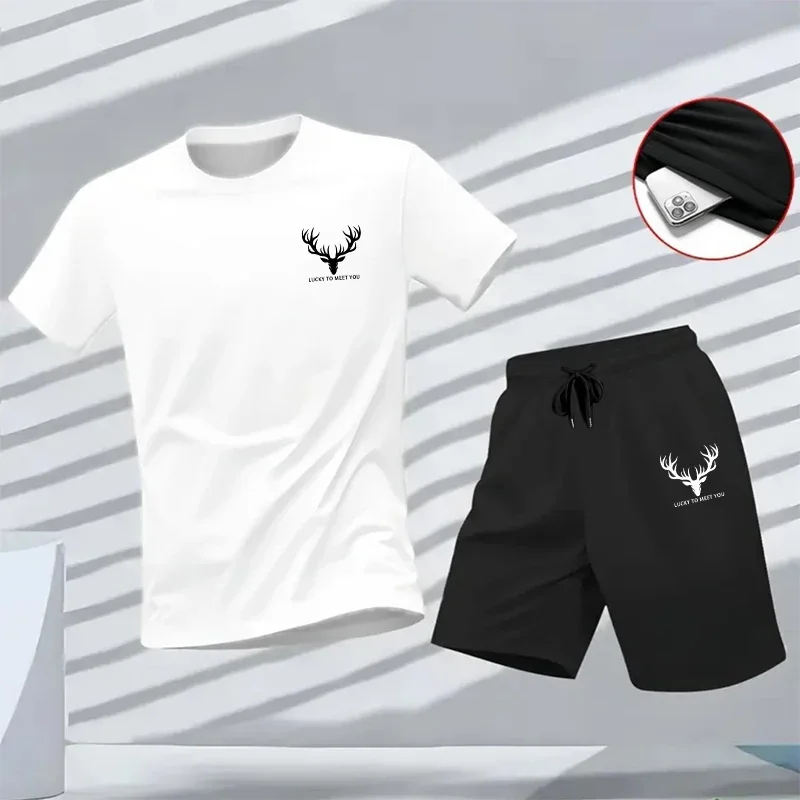 

2026 New Arrival Men's Set Summer Casual Fashion Sportswear T-shirt & Shorts Male Daily Sports Training Short Sleeve Jogger Suit