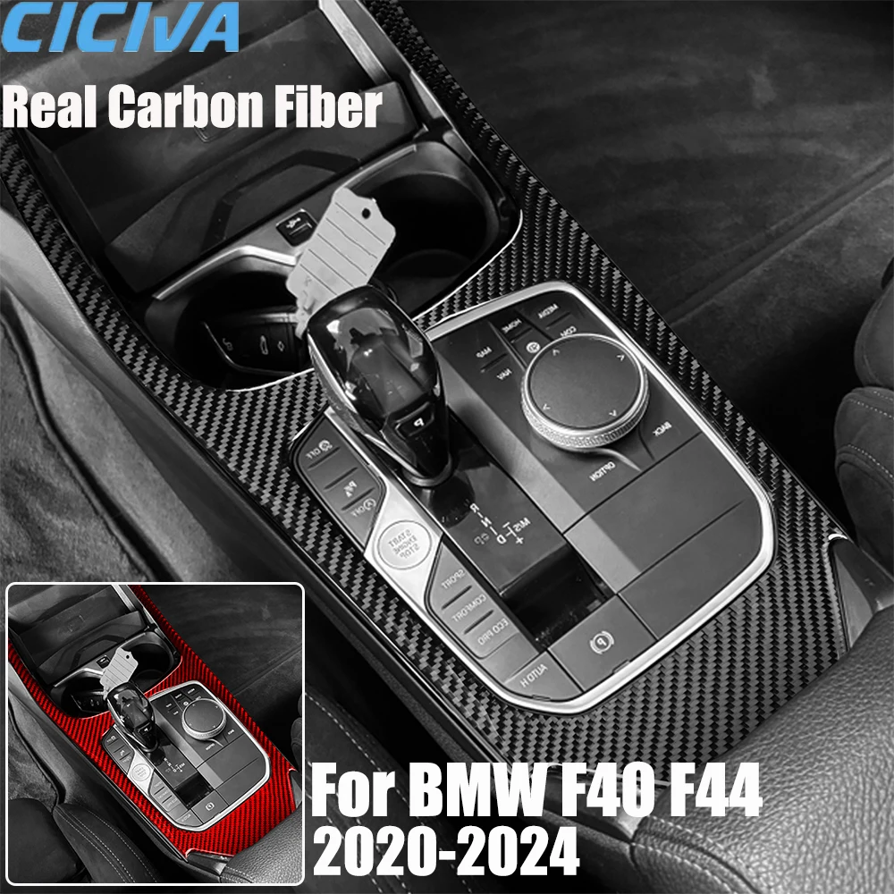 Real Carbon Fiber Car Accessories Gear Surround Trim Cover Soft Sticker For BMW 1/2 Series F40 F44 2020 2021 2022 2023 2024