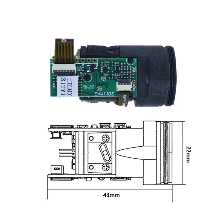 TC22 Small Laser Sensor 800m Long Range 1000m Rangefinder Sensor 905nm Class 1 Pulse Laser Distances Sensor For Night Vision