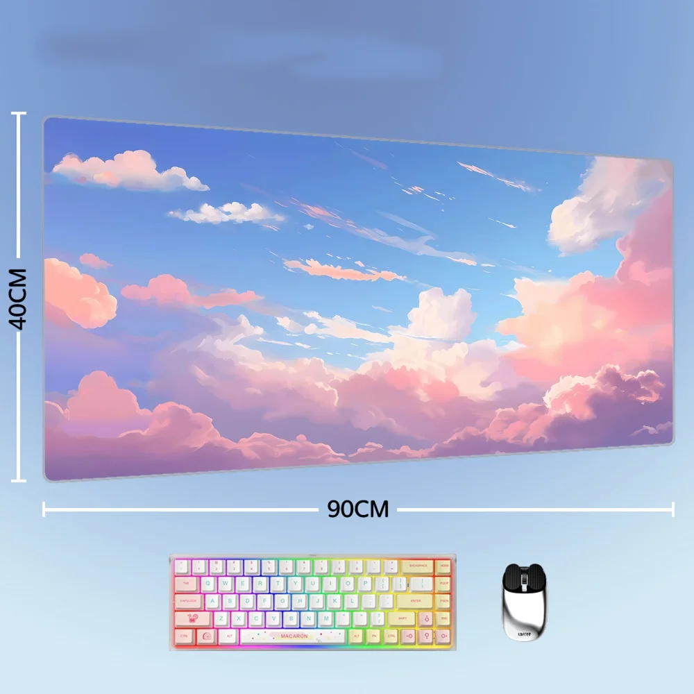 

New Desk Mat Gaming Mousepads Office Table Decor Keyboard Long Pad Notebook Computer Pad Beauty Colorful Cloud Mouse Pad
