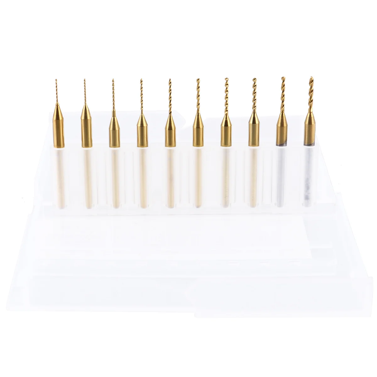 

10Pcs Titanium Coated Drill Bit 0.40-1.30mm Professional Pcb Cnc End Mill Tool Engraving Cutter High Hardness Wear Resistance