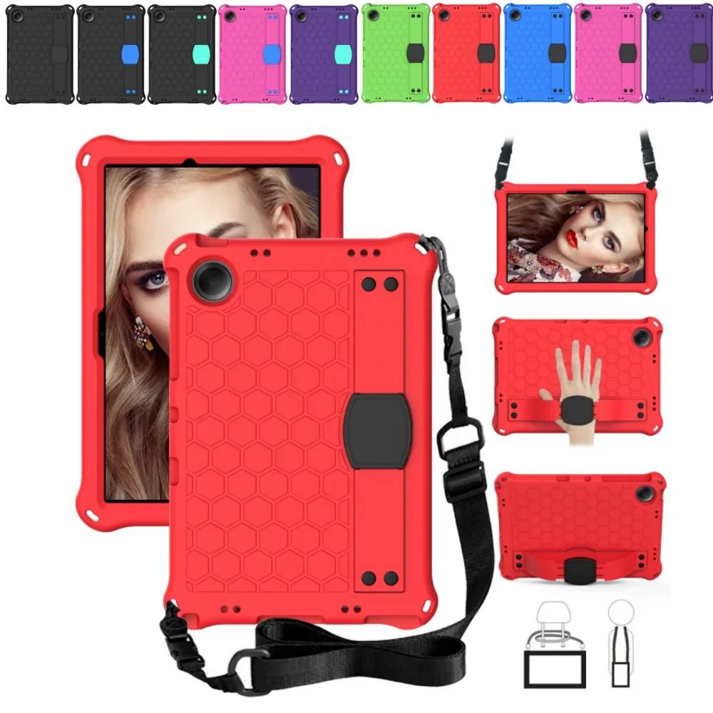 เคสกันกระแทกสําหรับXiaomi Redmi Pad SE 11 นิ้ว 2023 เด็กขาตั้งรูปรังผึ้งแท็บเล็ตพร้อมสายคล้องไหล่
