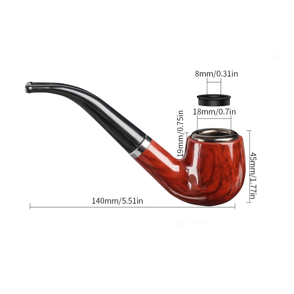 Vintage Durable Solid Classic Pipe Smoking High Quality New Design Tobacco Pipe Free Smoke Smoking Accessories Popular view 6