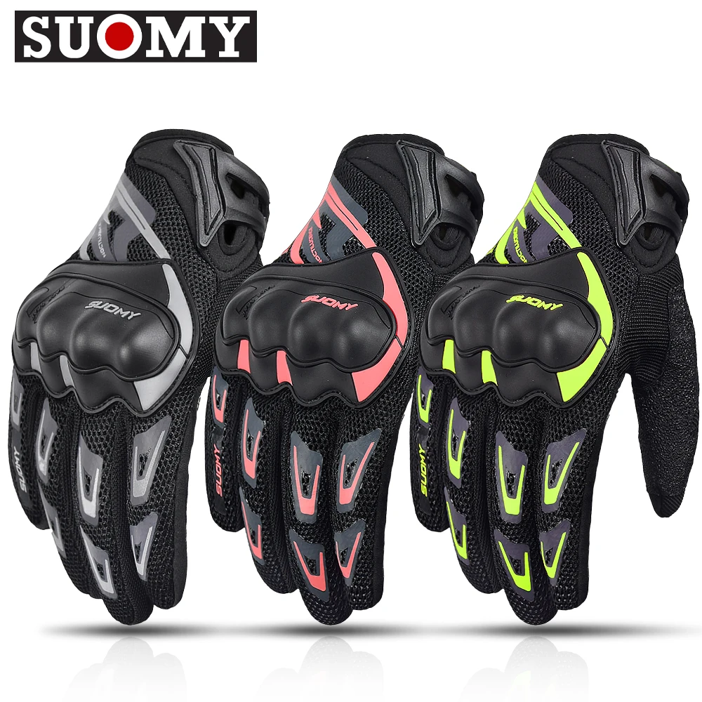 SUOMY-guantes de motocicleta con carcasa dura, protectores transpirables anticaída para pantalla táctil, carreras de Motocross, Verano