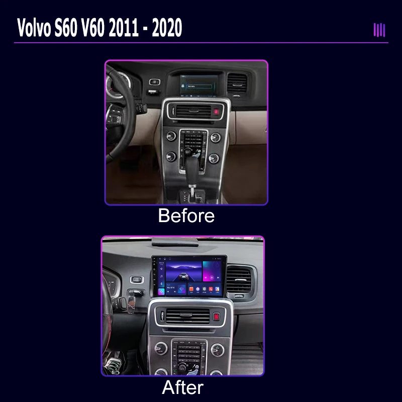 roadivox Android Car Radio for Volvo S60 V60 2011-2020 GPS Navigation Video Screen Multimedia Player Tape Recorder Carplay 4G