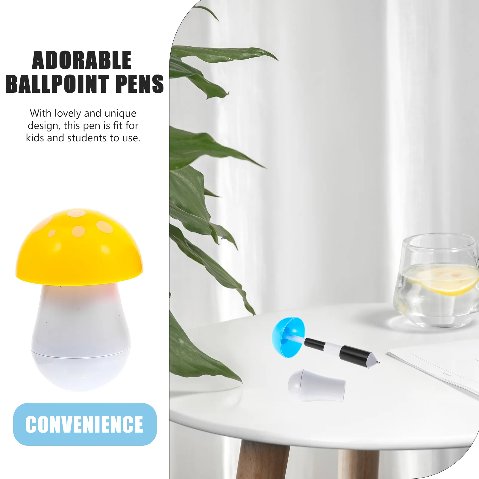 

30pcs Mushroom Stretchy Pens Reusable Ballpoint For Students Portable Writing Tool School Stationery Supply Accessory