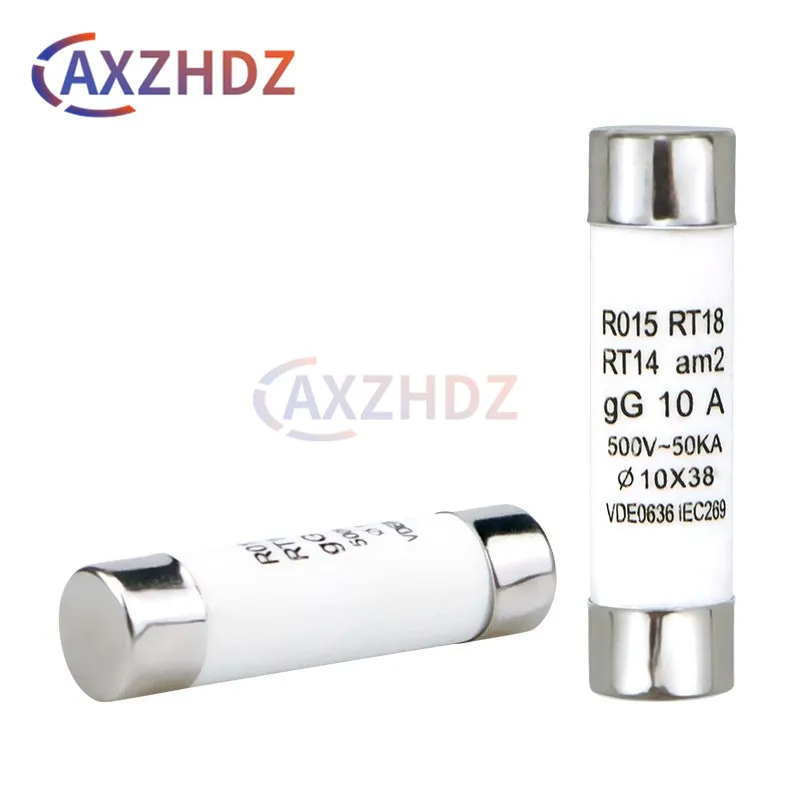 

5PCS 10*38mm Ceramic Fuse 0.5A 1A 2A 3A 4A 5A 6A 8A 10A 16A 20A 25A 32A 40A 500V 500mA RO15 R015 RT18 RT14 Am2 380V 10×38