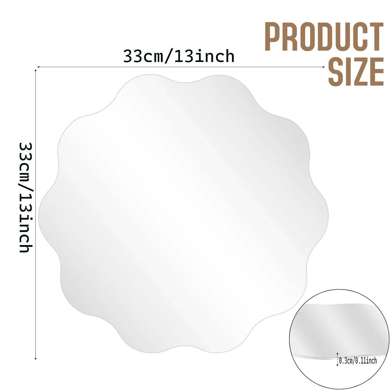 Irregular acrylic wall mirror -3cm frameless self-adhesive mirror brick - shatter resistant and safe plastic mirror for bathroom