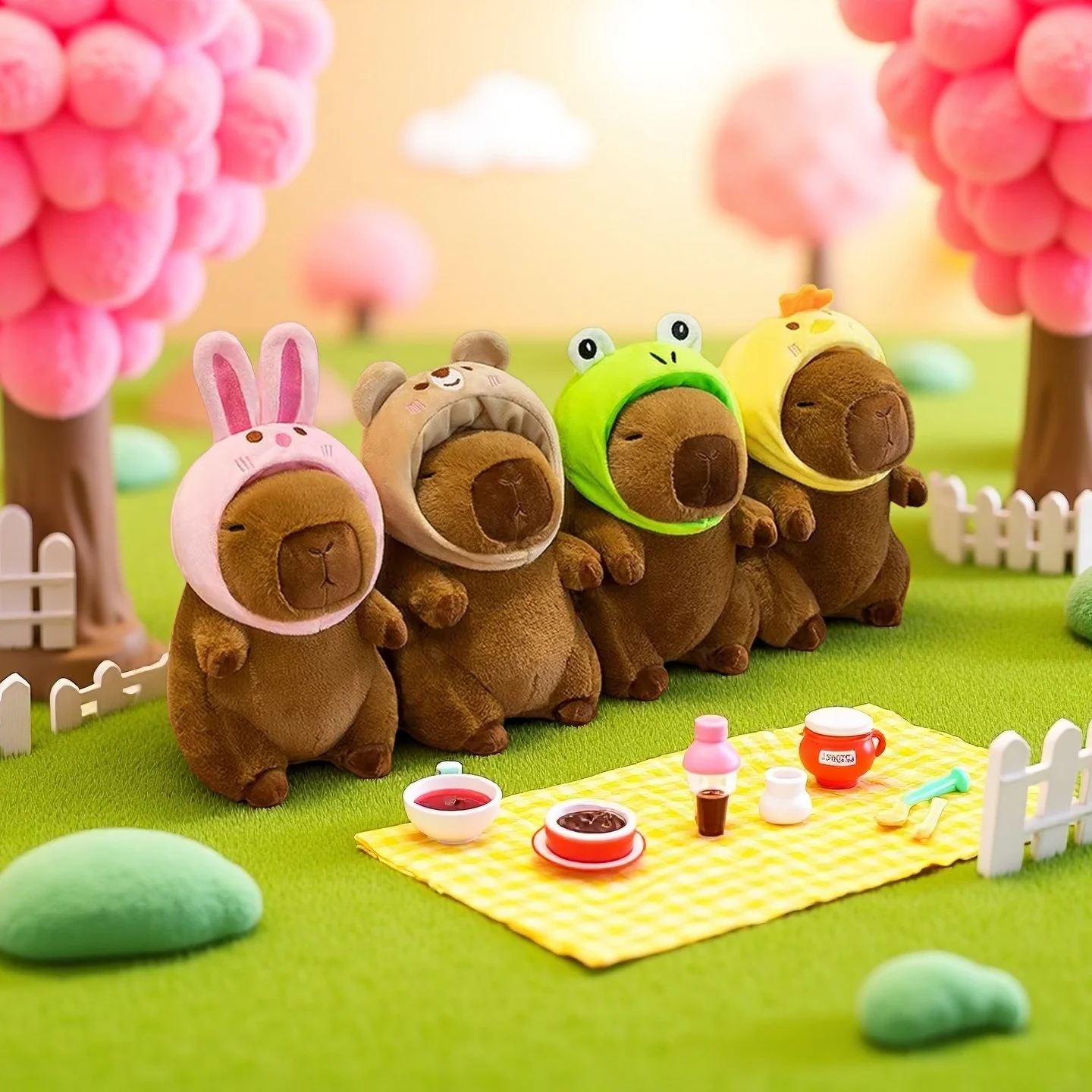 

Cute Doll Stuffed Animals Soft Doll Plush 22cm Series Capybara Plush Simulation Capibara Anime Fluffty Toy Christmas Gifts