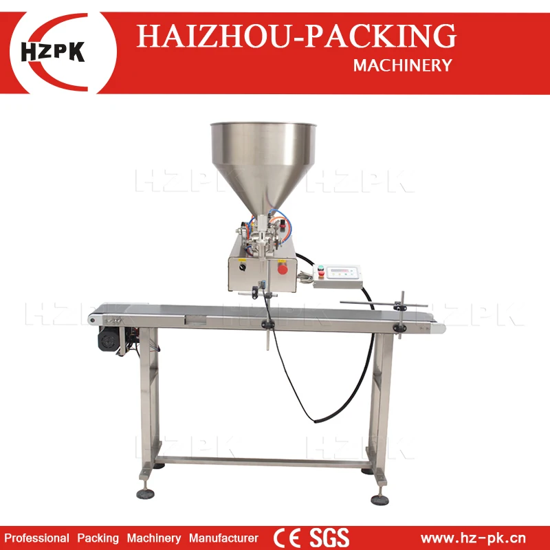 HZPK Semi-automatic Paste Filling Machine Conveyor Belt Accessories Can Be Used To Fill Beverages Jams HZ-1400S