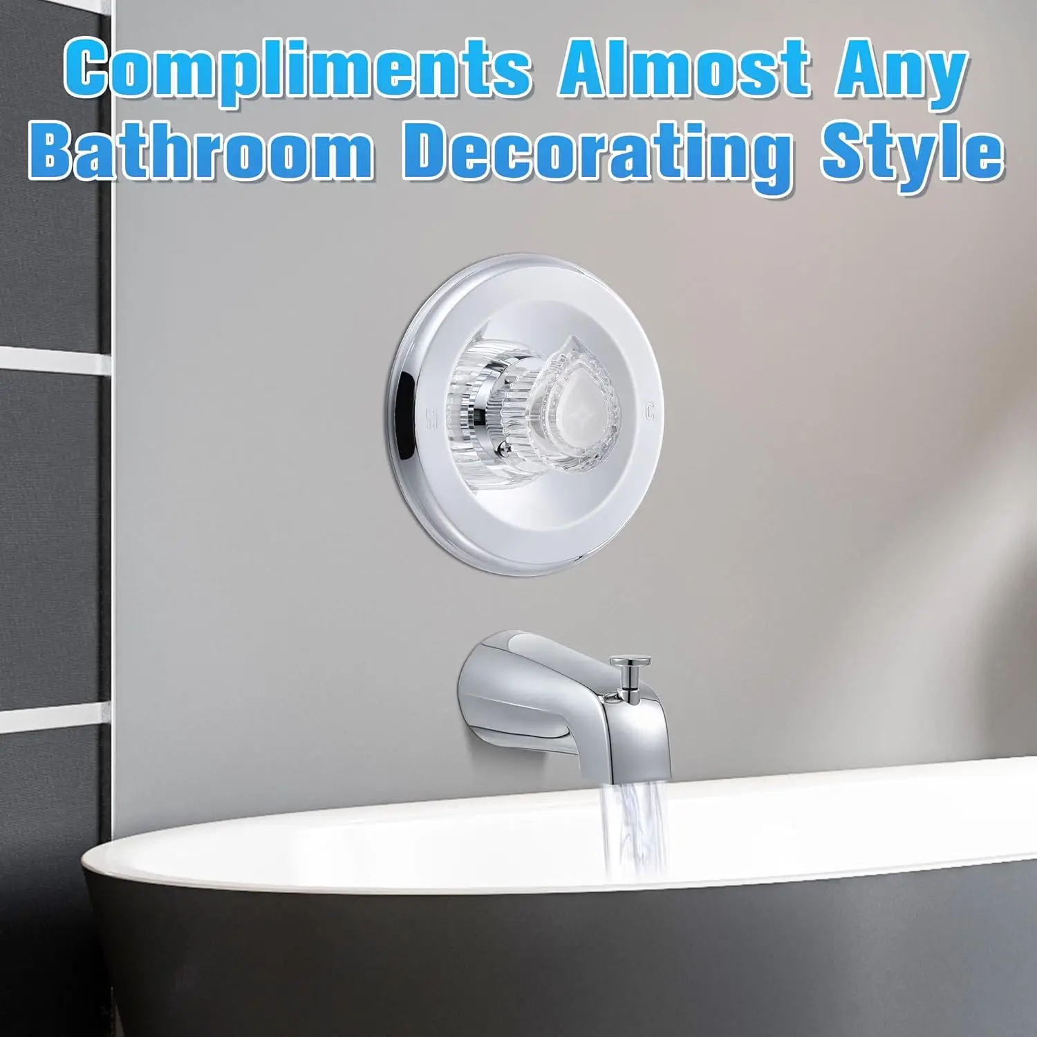 Tub & Shower Trim Kit for Moen/Posi-Temp 2510-2590, Chrome Finish