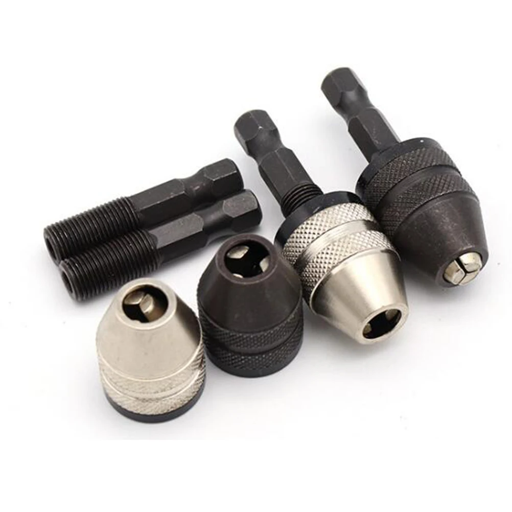 

Keyless Drill Chuck Electric Grinding Adapter Tools 0.3mm-6.5mm Key Aluminum Alloy Ratchet Teeth Locking Function