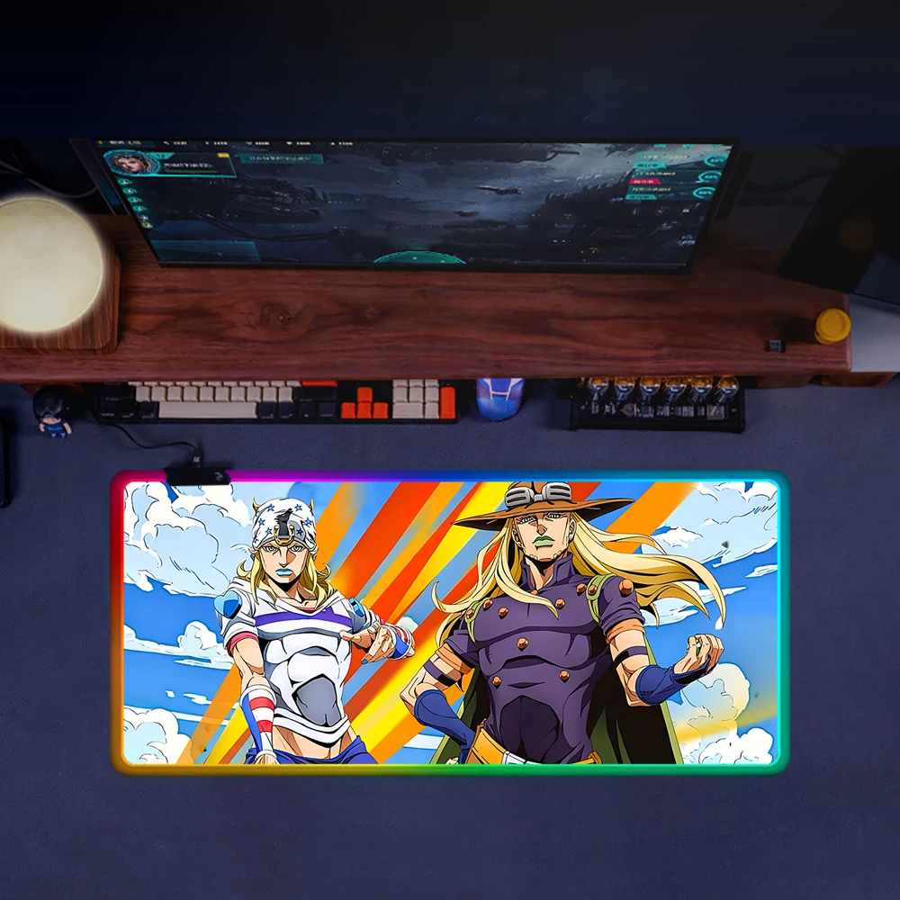

Adventure manga anime SBR RGB Pc Gamer Keyboard Mouse Pad Mousepad LED Glowing Mouse Mats Rubber Gaming Computer Mausepad