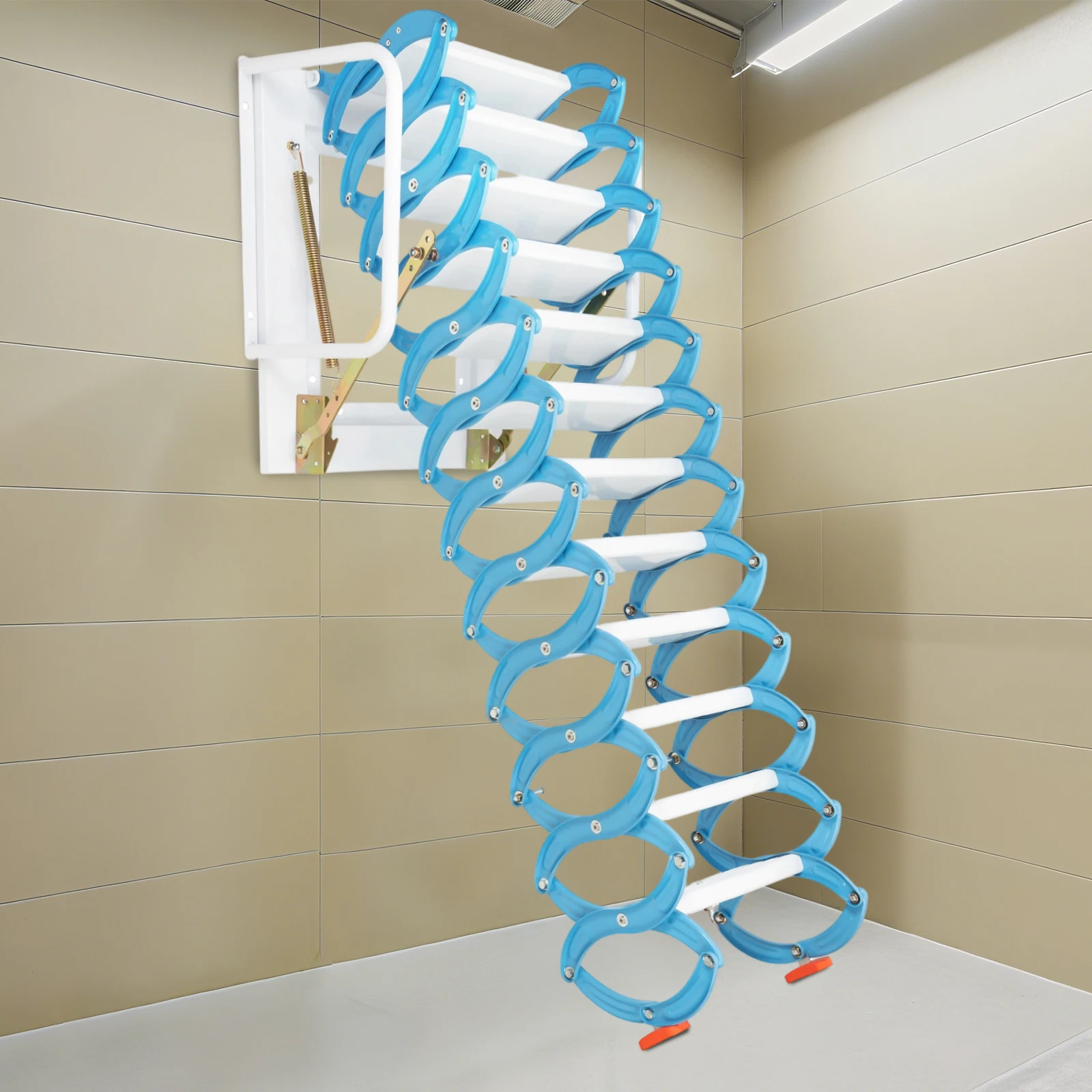 

Настенная выдвижная чердачная лестница на 12 ступеней, телескопическая лестница-стремянка, максимальная нагрузка 881 фунт