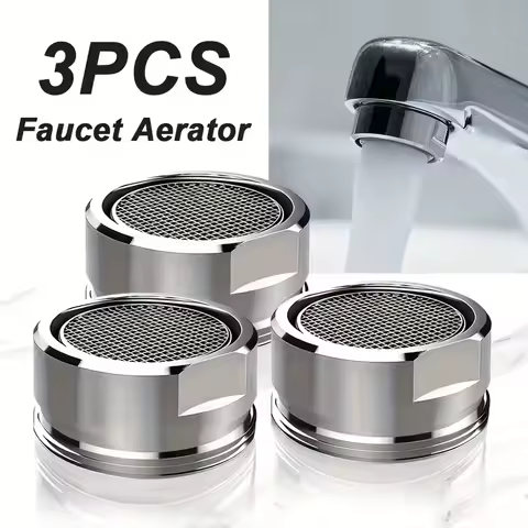 3Pcs Stainless Steel Faucet Aerators - Stylish Metal Mesh Design, Splash Control, Easy Install for Kitchen &amp; Bathroom