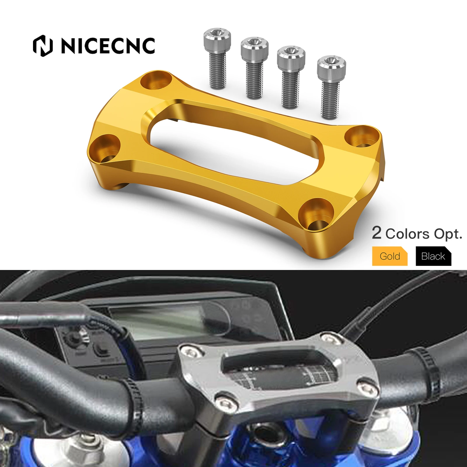 

For Suzuki RM125 RM250 2006-2008 RMZ250 RMZ450 2007-2019 RMX450Z 2010-2017 1/8" 28.6mm Handlebar Stabilizer Mount Riser Clamp