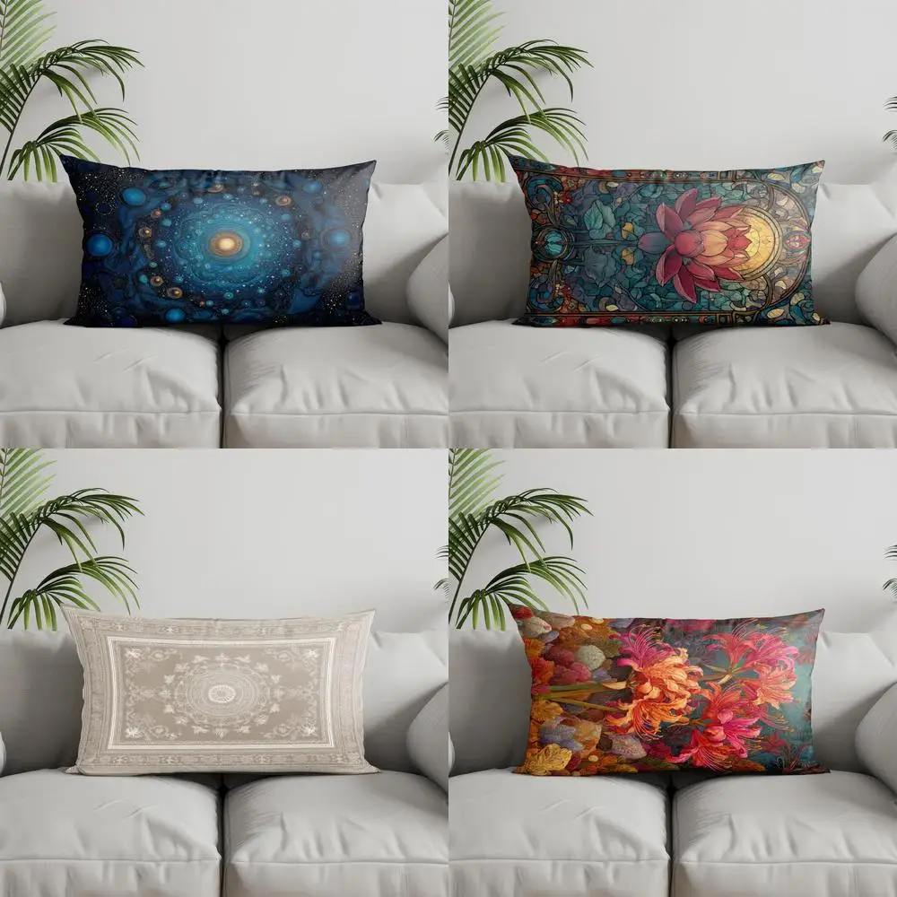 Home Decor Cosmic Blue Round Pattern Pillow Suitable For Sofa Bedroom Car Pillow Cover Cushion Rectangular Back Cushion
