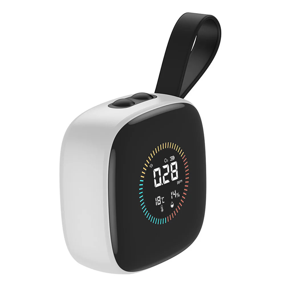 Dienmern Portable Mini 3-in-1 O3 (Ozon) Detektor Suhu Kelembaban dengan Baterai Lithium Isi Ulang 2000mah