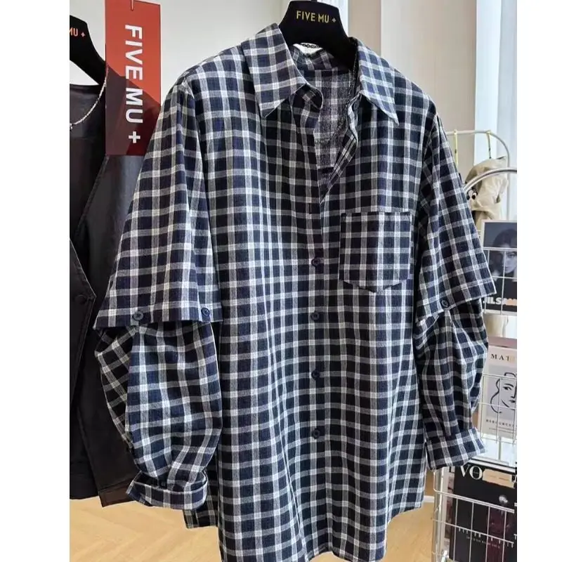 

SuperAen 2026 Spring and Summer New Oversize Women's Loose Vintage Casual Plaid Long-Sleeved Shirt Korean-style Elegant Shirts