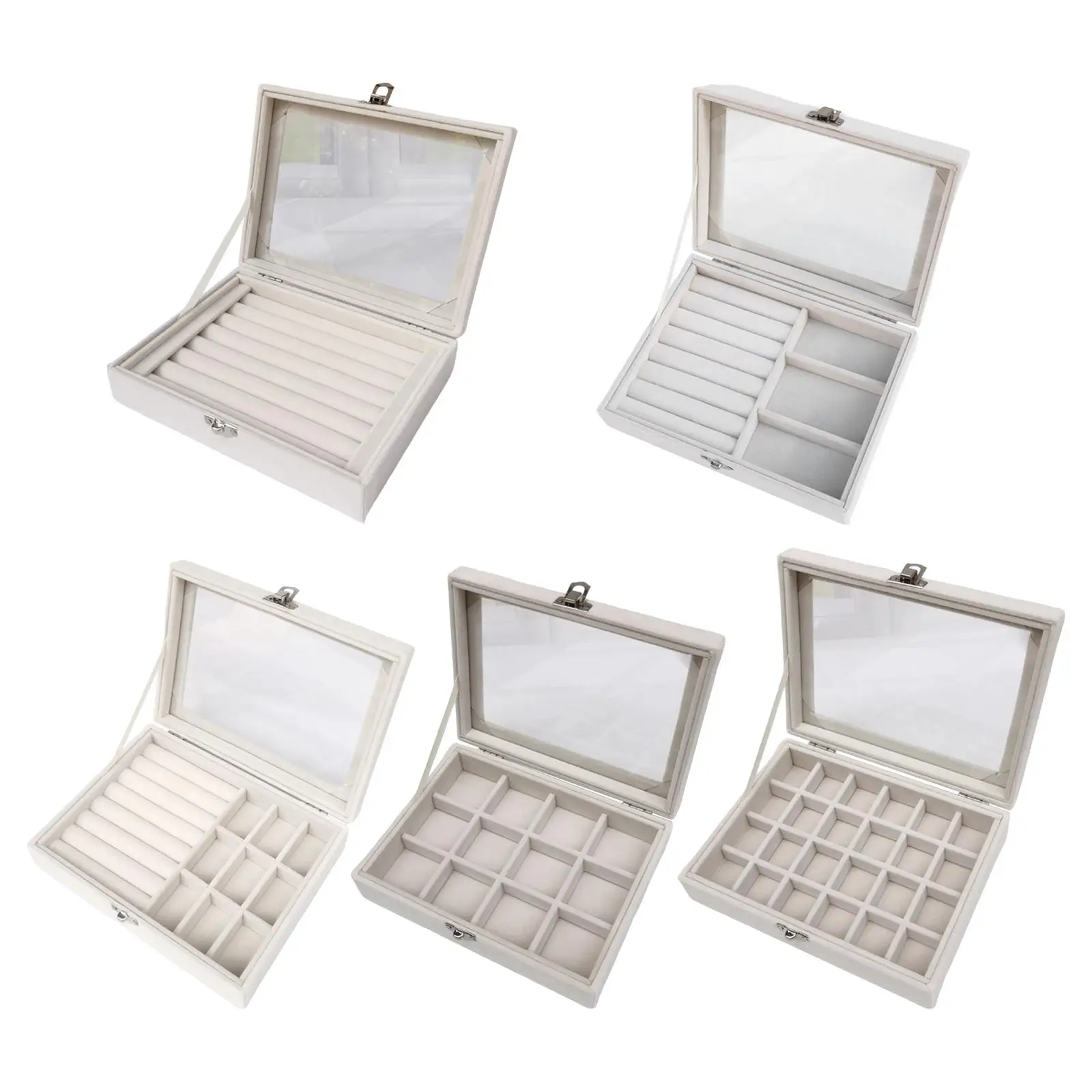 

Travel Jewelry Box Dustproof Transparent Window for Bangle Ear Studs Women