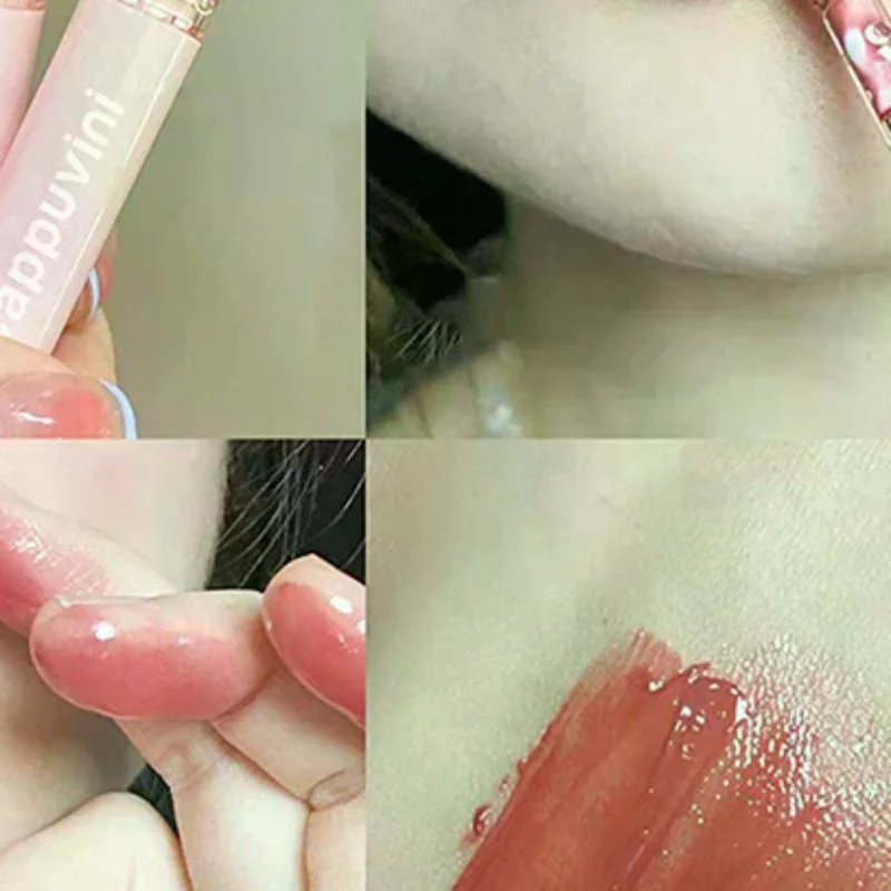 Cappuvini Ciliegia Finitura a specchio impermeabile Lucidalabbra d'acqua Nude Rosso Trasparente Tinta Vetro Olio per labbra Trucco liquido per un aspetto voluminoso