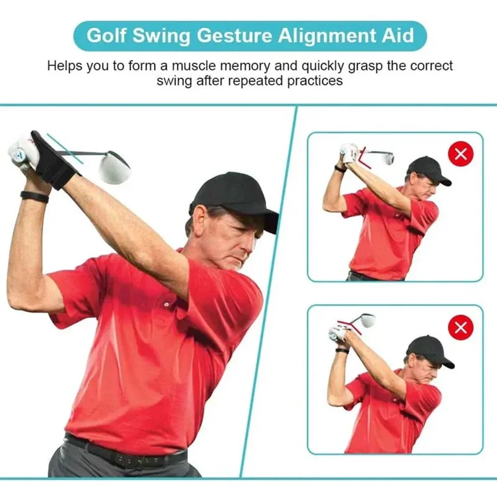 2 pcs Golf Swing Trainer Aid Pro Power Band Wrist Brace Smooth And Correct Training Swing Gesture Alignment Practice Tool