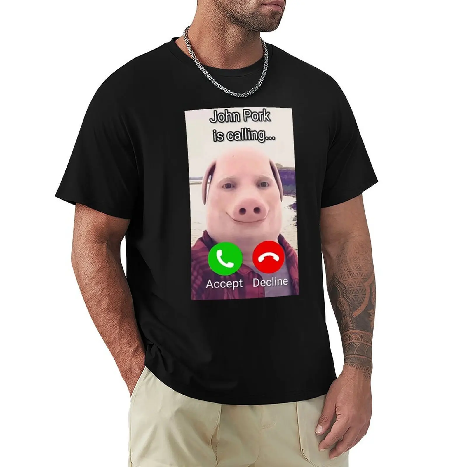 

John Pork Is Calling T-Shirt Personalized t-shirt sports fans Aesthetic clothing luxury t-shirt men tshirt